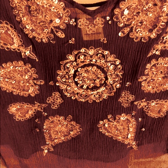 ♥️Abercrombie Top silk burgundy tone - Picture 4 of 4